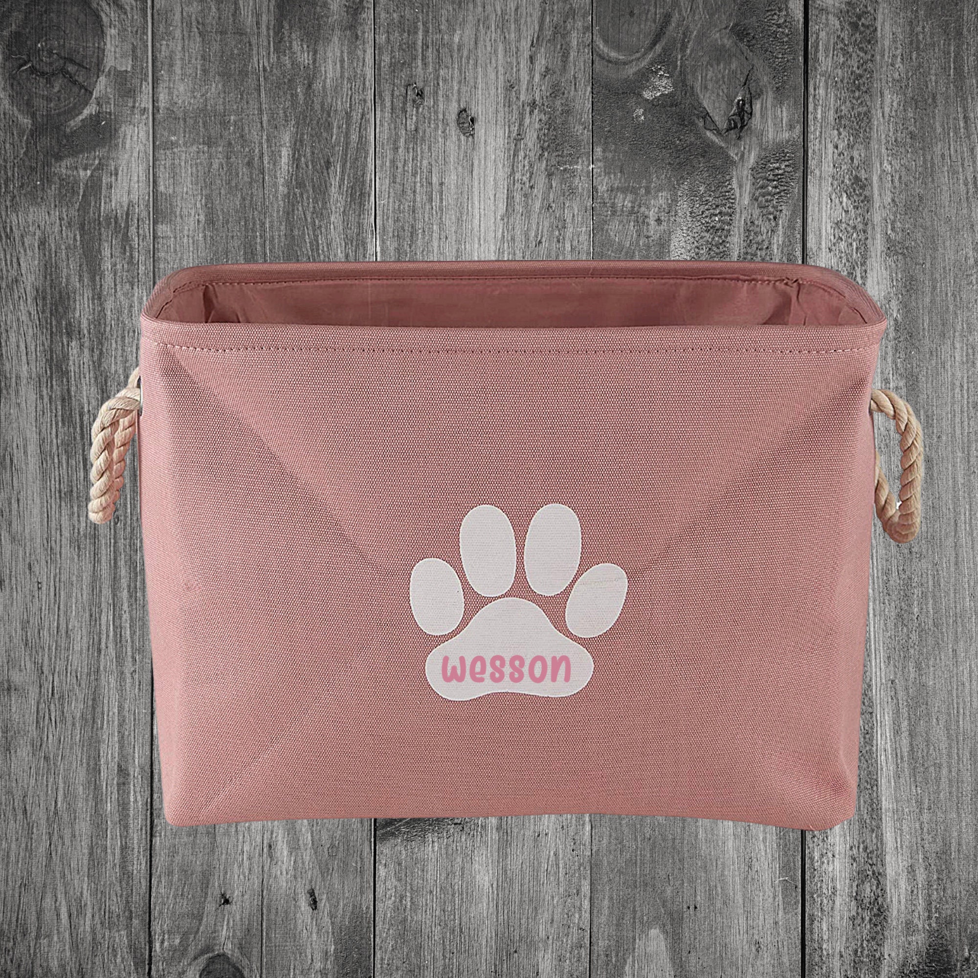 Pink Personalized Dog Toy Bin/Dog/Dog Bin/Toy Bin/Paw Etsy