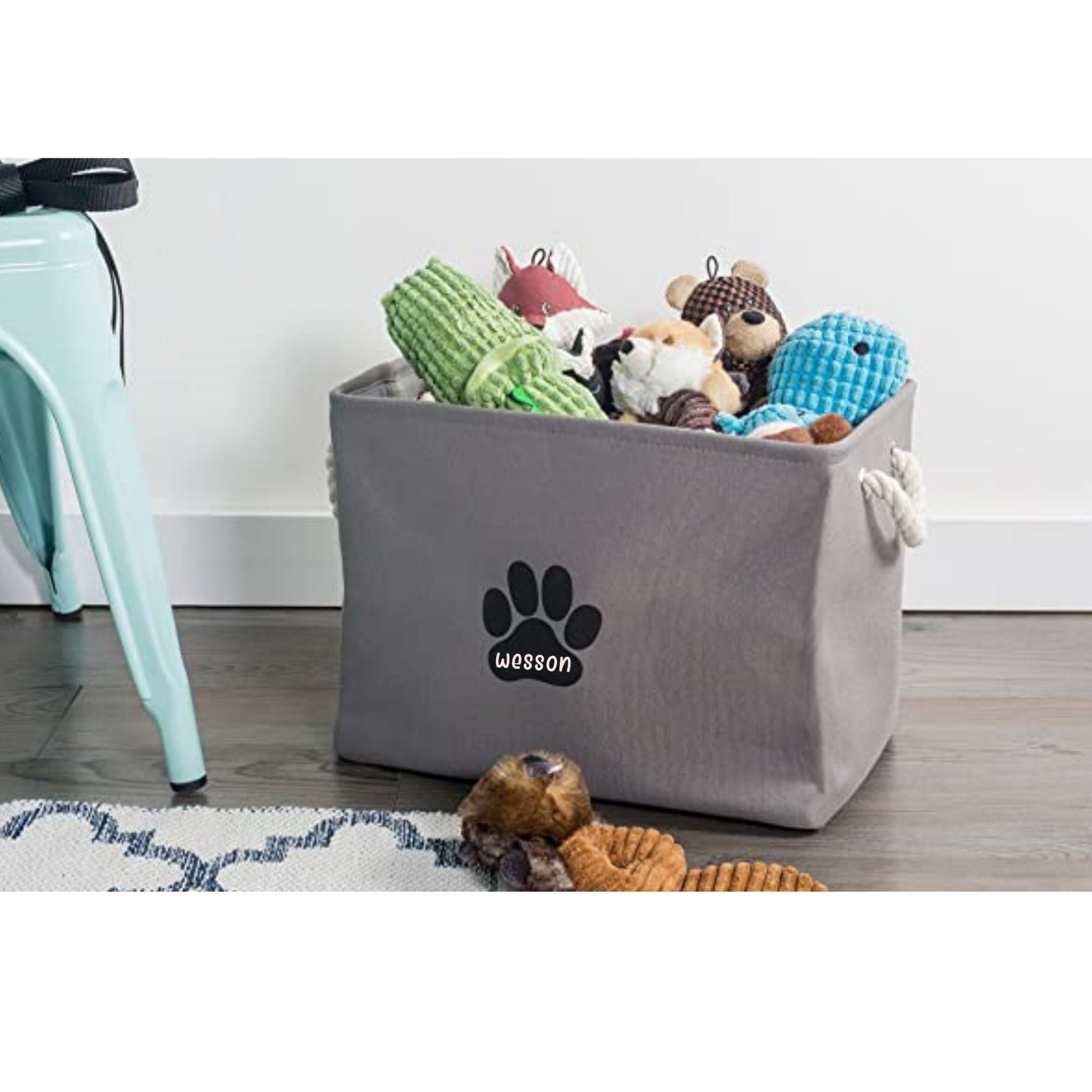 Personalized Dog Toy Bin/Dog/Dog Bin/Toy Bin/Paw Prints/New Etsy