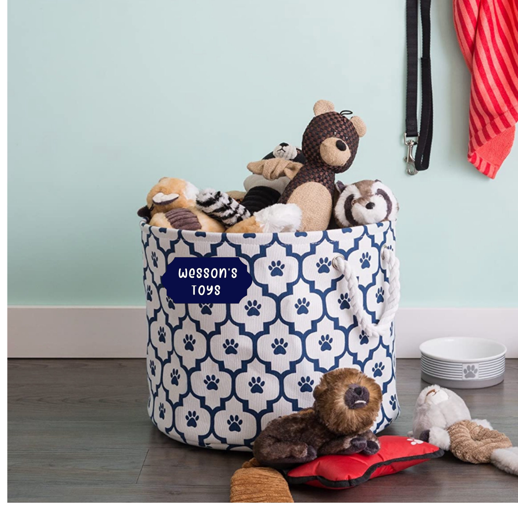 Personalized Dog Toy Bin/Dog/Dog Bin/Toy Bin/Paw Prints Etsy
