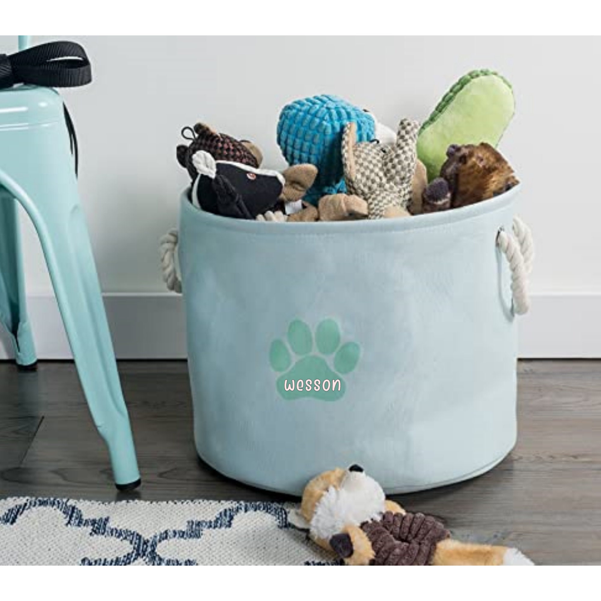 Personalized Dog Toy Bin/Dog/Dog Bin/Toy Bin/Paw Prints/New Etsy