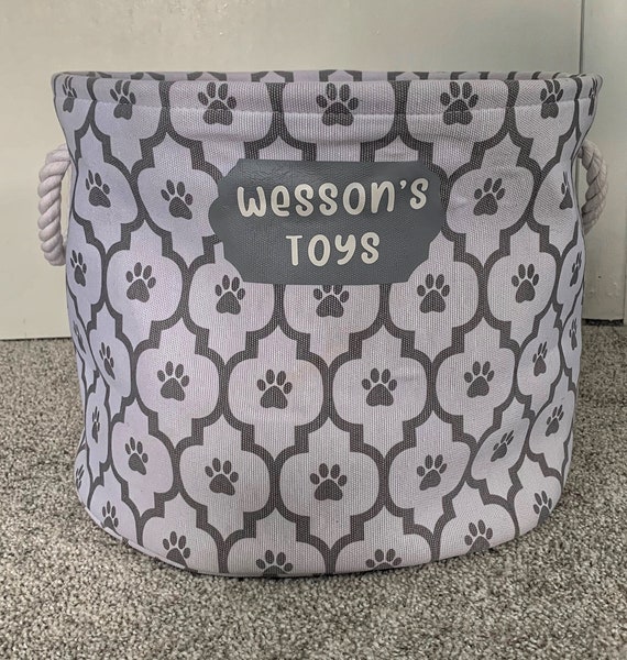 Personalized Dog Toy Bin/Dog/Dog Bin/Toy Bin/Paw Prints Etsy