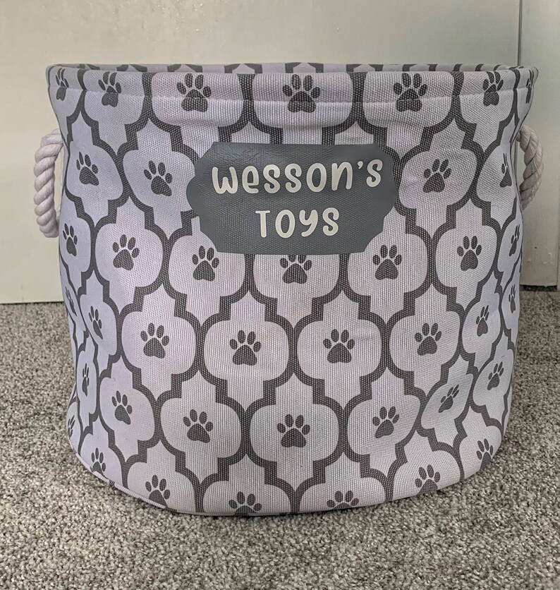 Personalized Dog Toy Bin/Dog/Dog Bin/Toy Bin/Paw Prints Etsy