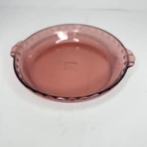 Vintage Pyrex tranbärsglas pajform, 23 cm bakform, tillverkad i USA