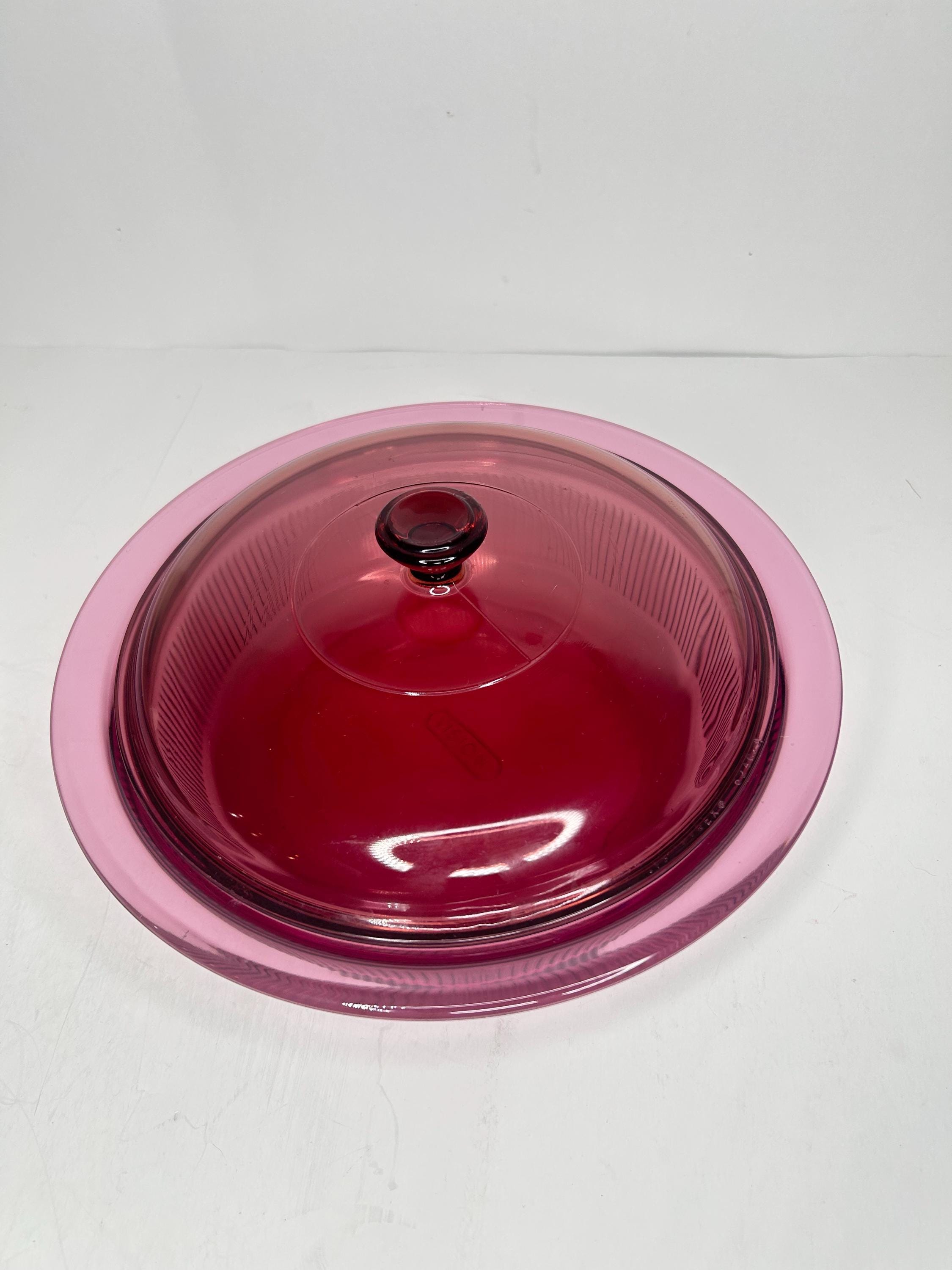 Pyrex Cranberry Vintage Pyrex Visions Cranberry Glass Casserole Dish With Lid, 10 Inch ...