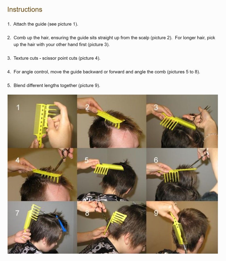 Combpal Pro Hair Cutting Comb Tool DIY Hair Cut Tool Scissor Etsy