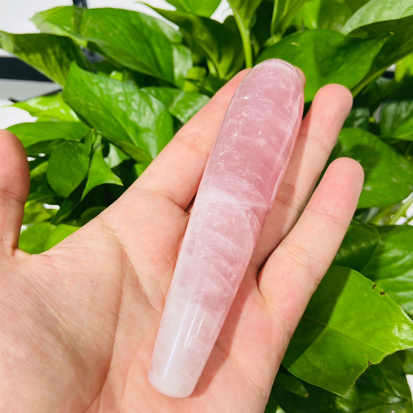 Natural Beautiful Powder crystal massage stick Polished Etsy
