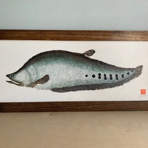 Original Gyotaku Fish Print &quot;Knife Clownfish&quot;