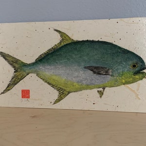 Original Gyotaku Fish Print &quot;Pompano&quot;