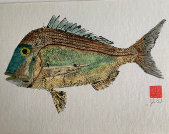 Original Gyotaku Fish Print "Porgy"