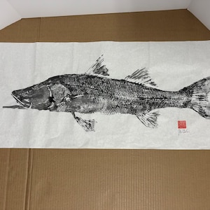 Original Gyotaku Fish Print - Snook - Unmounted