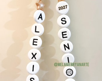 Personalized Volleyball Oversized Hype Necklace | Custom Senior 2027 Gift
