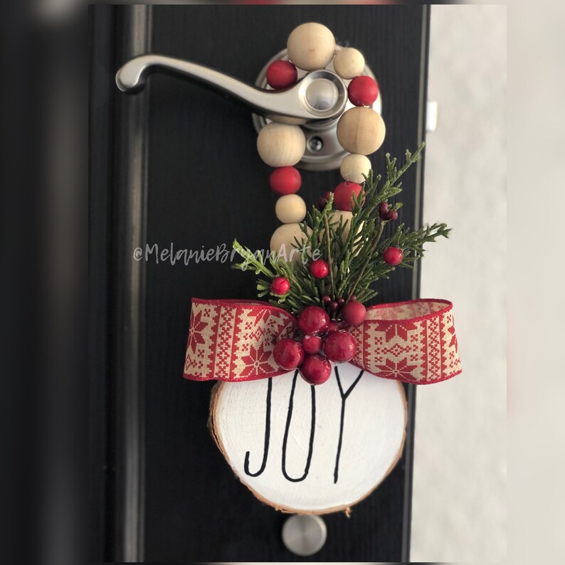 Rustic Holiday Door Knob Hanger Christmas Door Knob Hanger - Etsy