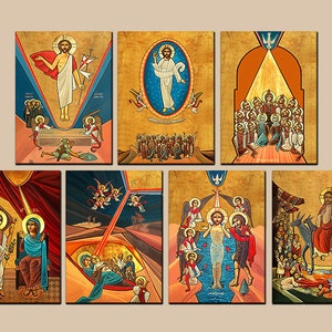 Set of 7 Coptic Icons for the 7 major feasts of the Lord Jesus Christ