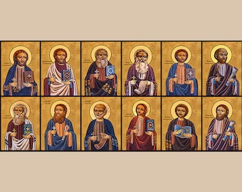 キリストの12人の弟子を描いたコプト教のアイコン12点セット - Etsy 日本