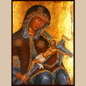 Virgin Mary holding  Christ Crucified