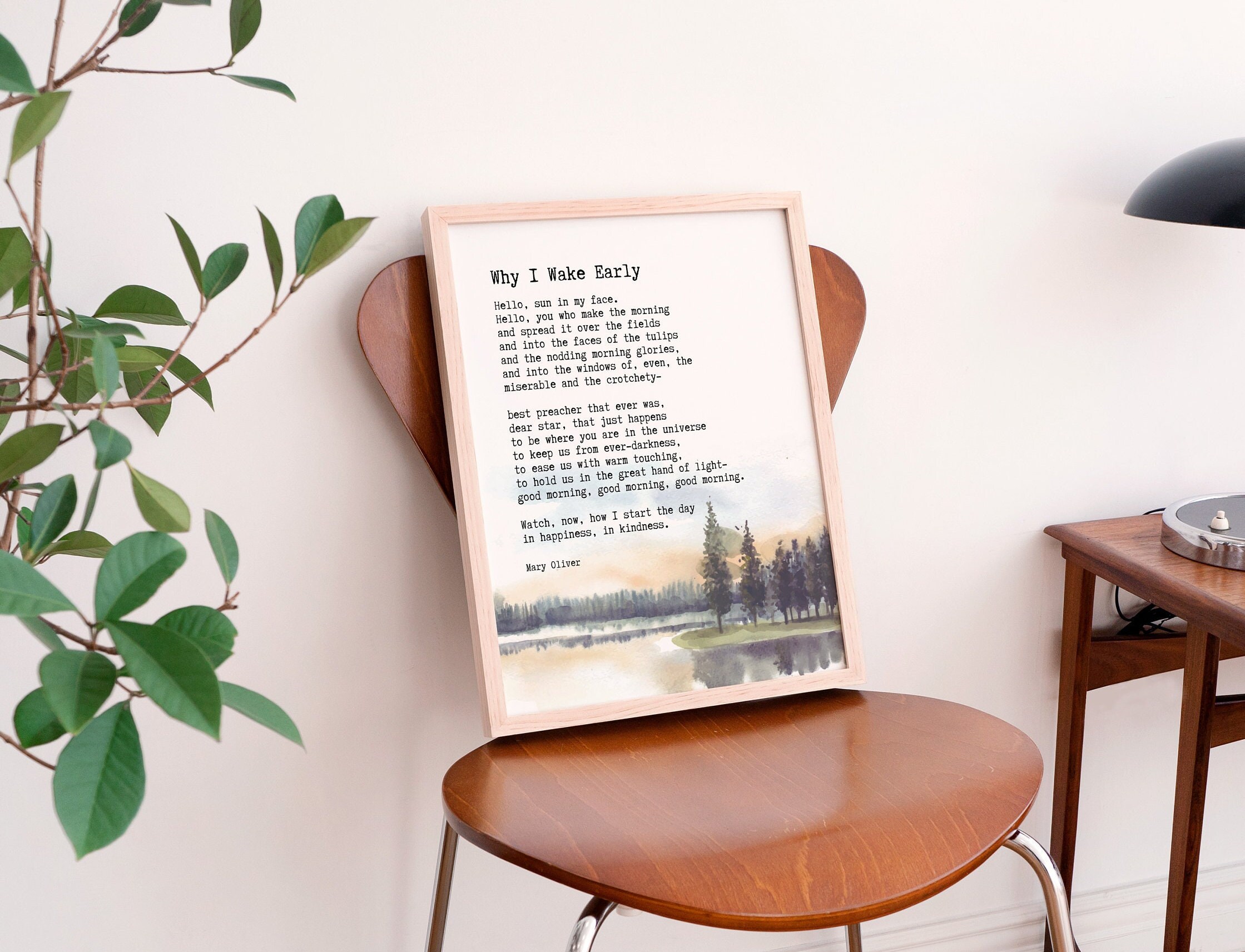 Mary Oliver Poem Quote Wall Decor, Why I Wake Early Poem, Mary Oliver