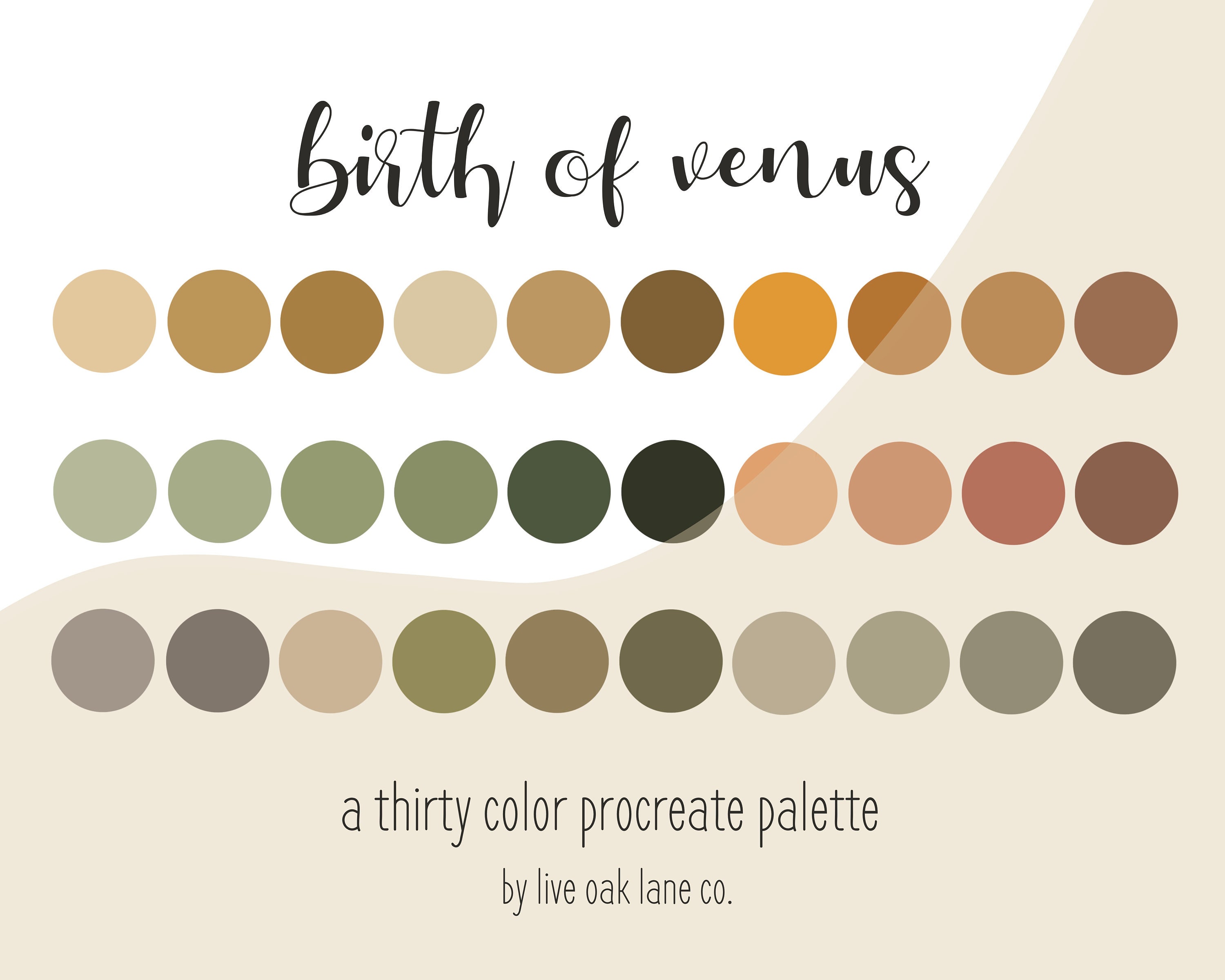 Birth of Venus Procreate Color Palette / 30 Colors for Etsy