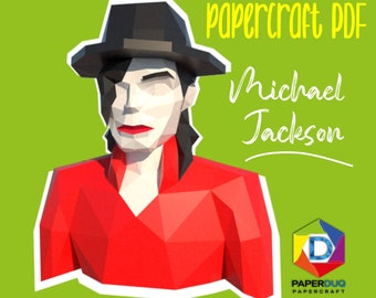 Michael Jackson Wall Bust *Plantilla Papercraft PDF - PDF Papercraft Template*