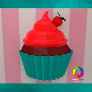 Cupcake *Papercraft PDF Template - PDF Papercraft Template*