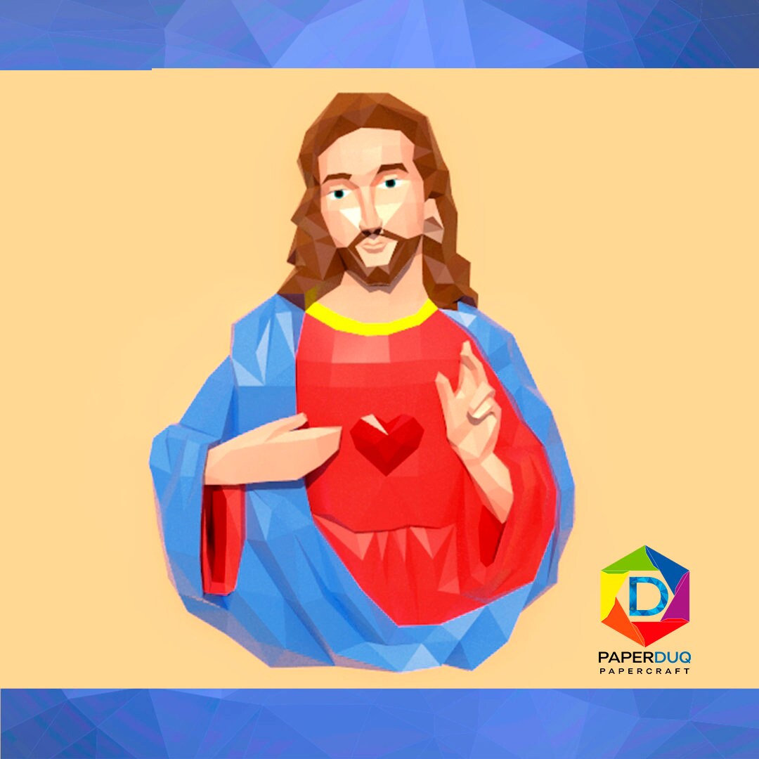 Sacred Heart of Jesus PDF Papercraft Template PDF Papercraft Template ...