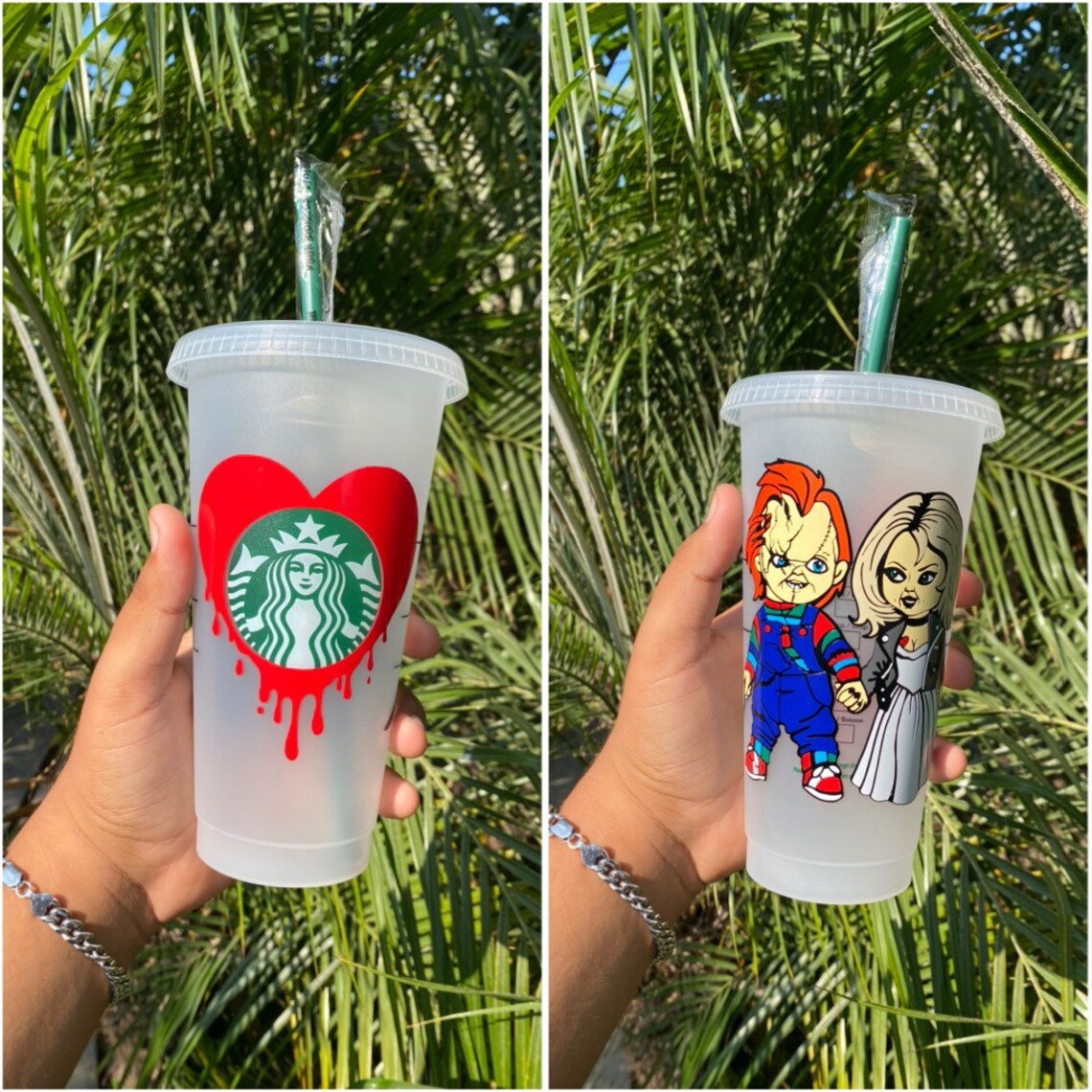 Chucky and Bride Tiffany Starbucks Cup / Starbucks Clear Cold Etsy