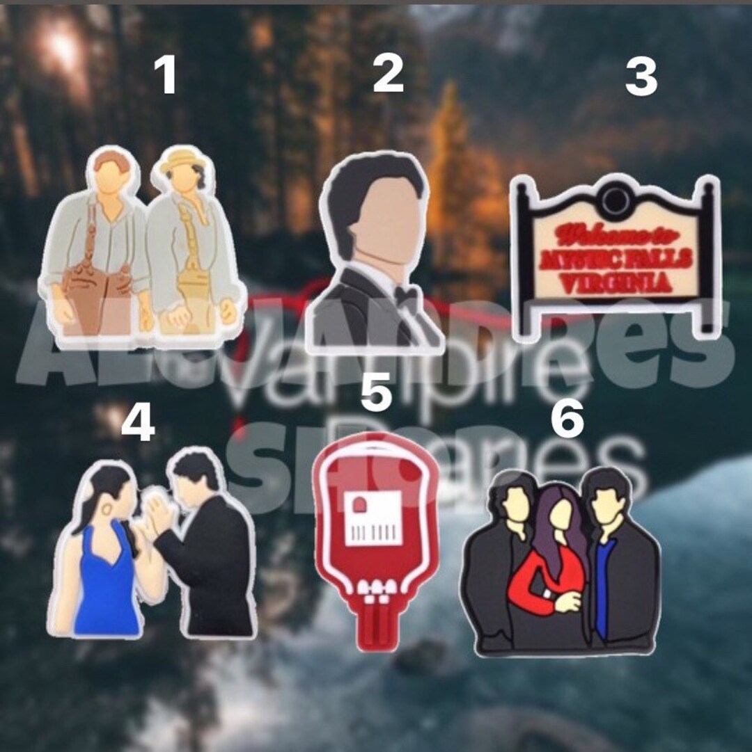 Vampire Diaries TVD Damon Salvatore Stefan Salvatore Shoe Croc Charms