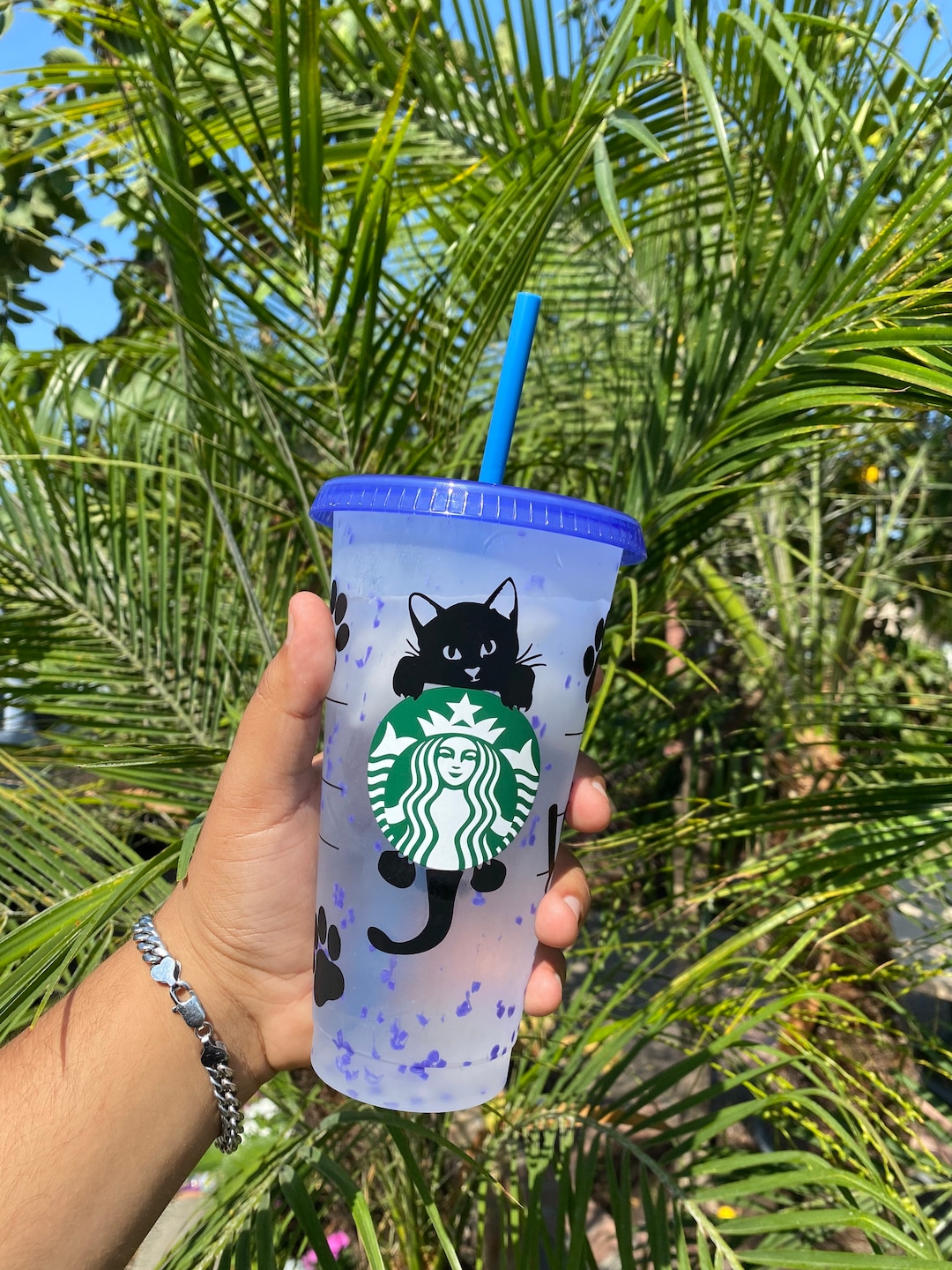 Cat Cup / Starbucks Cat Lovers / Black Cat / Cat Mom Etsy