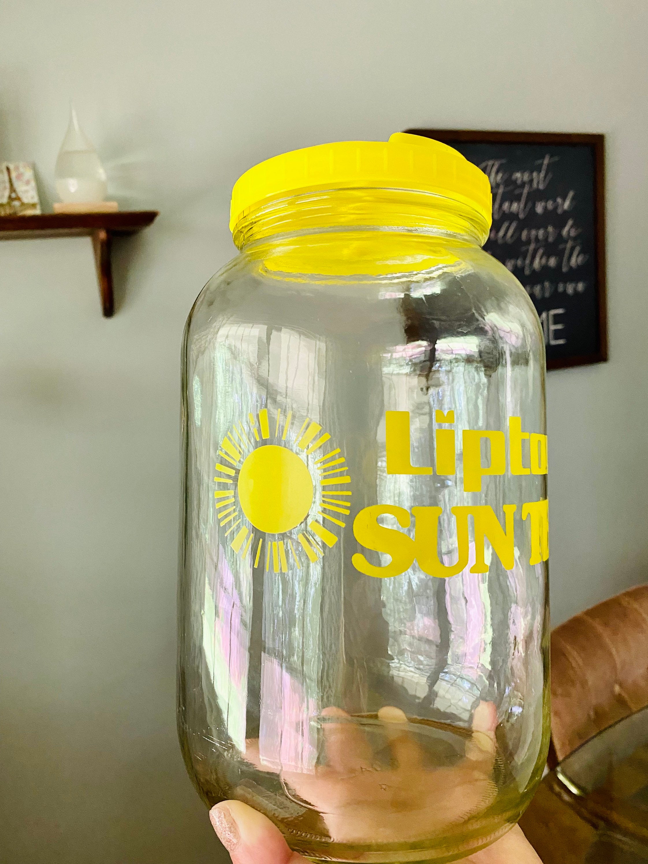 Vintage Sun Tea Jar Retro Lipton Sun Tea 1 Gallon Glass Jug Etsy