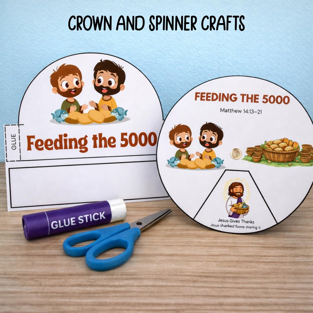 Jesus Feeds the 5000 Craft, Loaves and Fishes Story for Kids, Bible ...