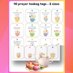 Scripture Tea Bag Tags - Printable Christian Bible Verse Favors For Church Events or Retreats
