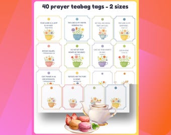 Scripture Tea Bag Tags - Printable Christian Bible Verse Favors For Church Events or Retreats