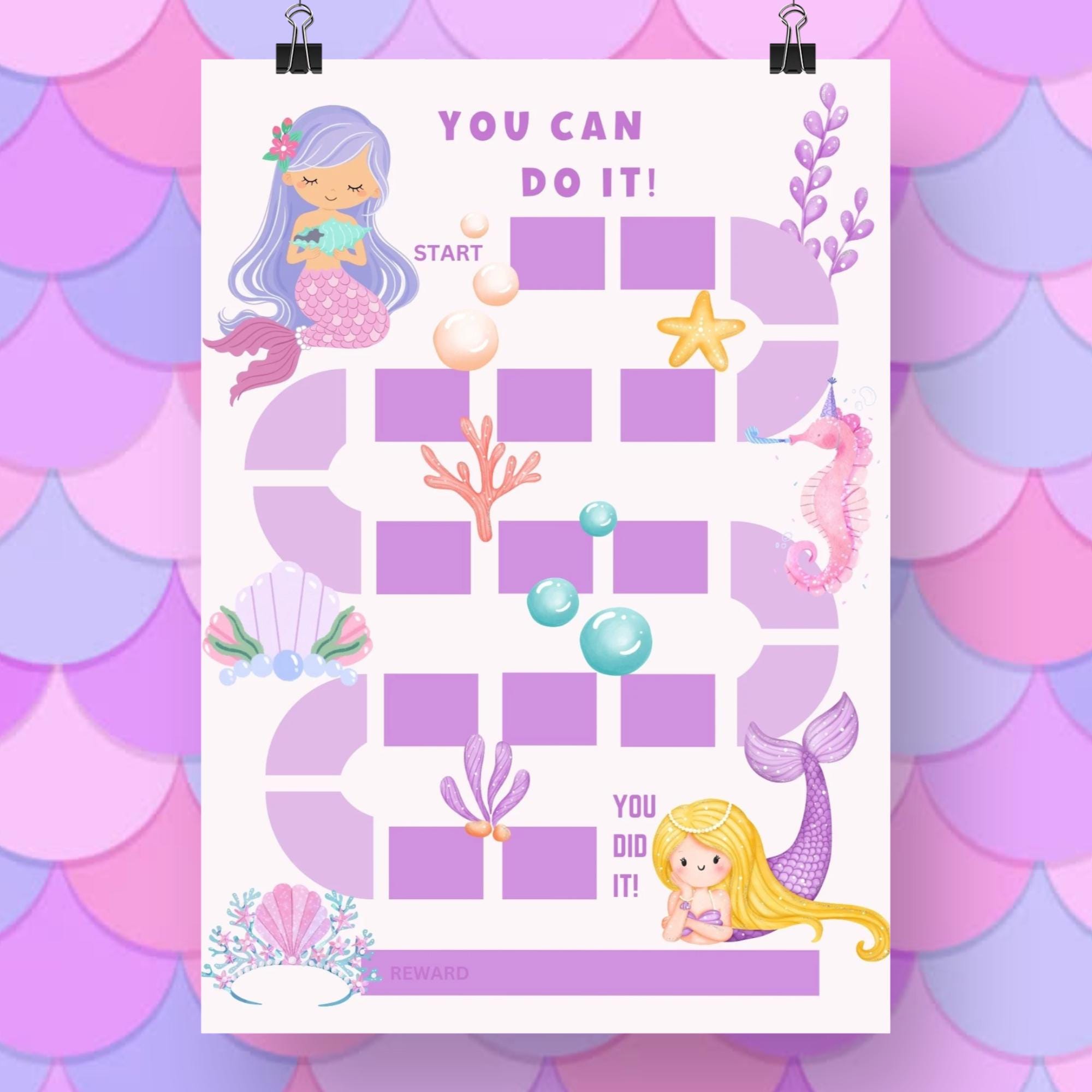 Mermaid Reward Sticker Chart: Potty Training & Chore Tracker (Digital Download)