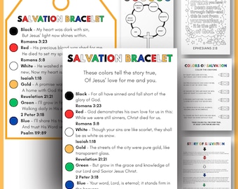Colors of Salvation Gedicht Armband Craft Cards Printable Bibellektion
