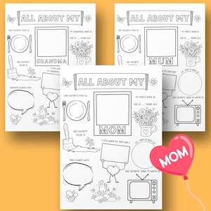 Mother&#39;s Day Worksheet: &#39;All About My Mom&#39; Fill-In Activity (Digital Download)