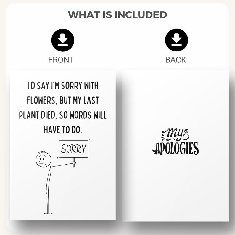 I'm Sorry Card Printable Forgive Me Card - Digital Apology Card ...
