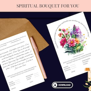 Ramo espiritual imprimible, tarjeta de ramo espiritual, tarjeta de oración imprimible, ramo espiritual católico imprimible, tarjeta católica imprimible,