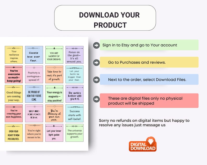 Printable Positive Message Motivational Cards
