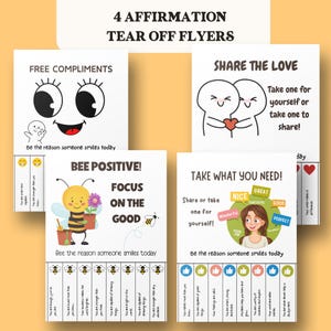 Compliment Tear Off Flyer BUNDLE, Tear Off Compliments, Classroom Bulletin Board, Bulletin Board Decor, School Counselor