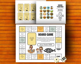 Jesus Feeds 5000 - Loaves Fishes Game - Bible Story Printable - Sunday School Activity