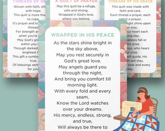 Prayer Quilt Poems Printable Gift Tags for Comfort & Blessings