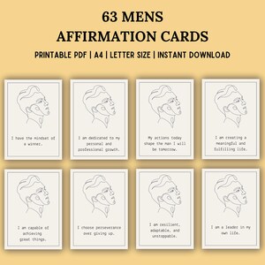 Men Affirmation Cards | Motivational Small Gift for Men | Motivational Cards for Men | Digital DIY Gift for Men