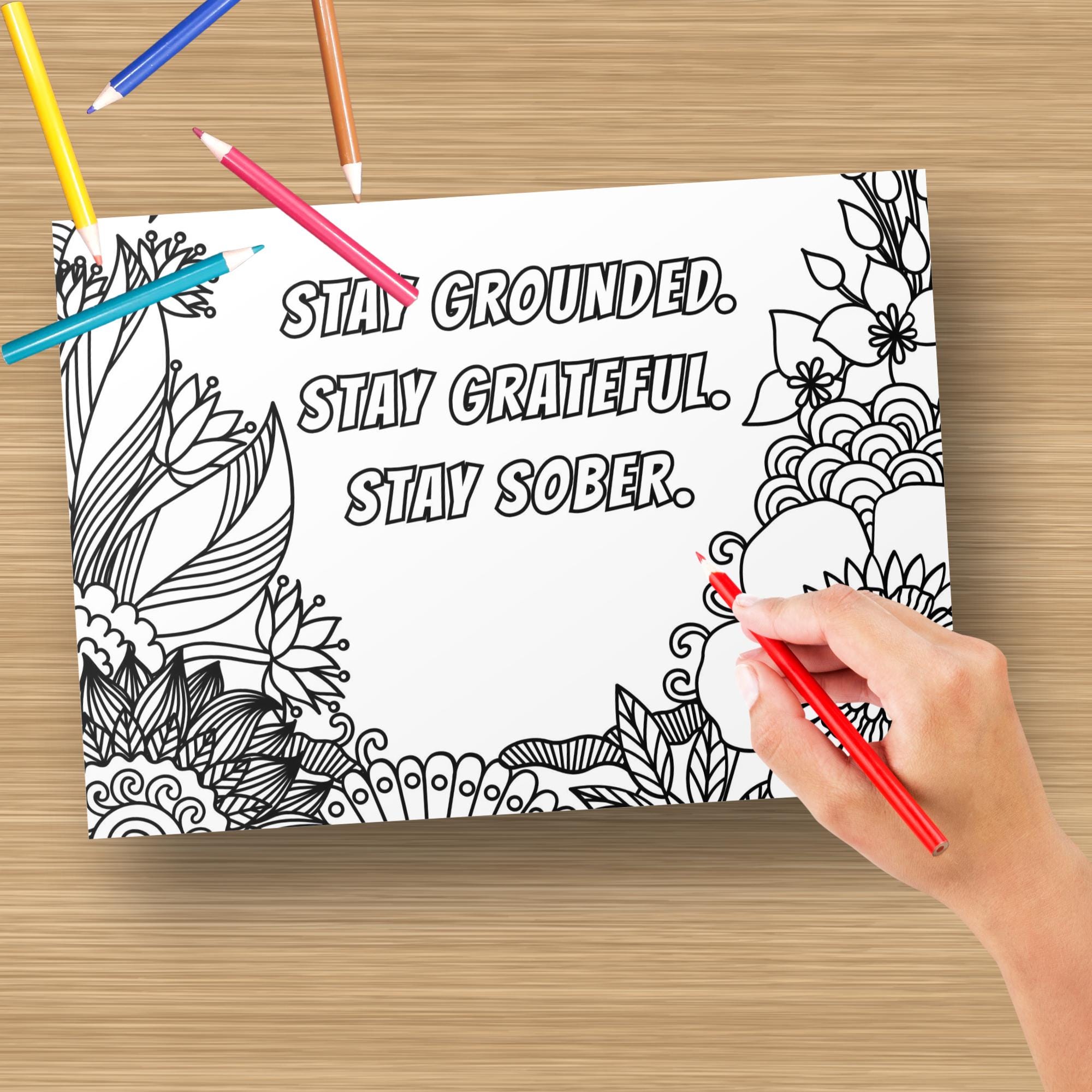 Recovery Color Paper Recovery Coloring Pages Motivational Quotes Addiction Sobriety for ...