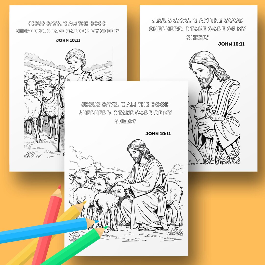 Good Shepherd Coloring Page - Jesus and the Lamb - Christian Kids ...