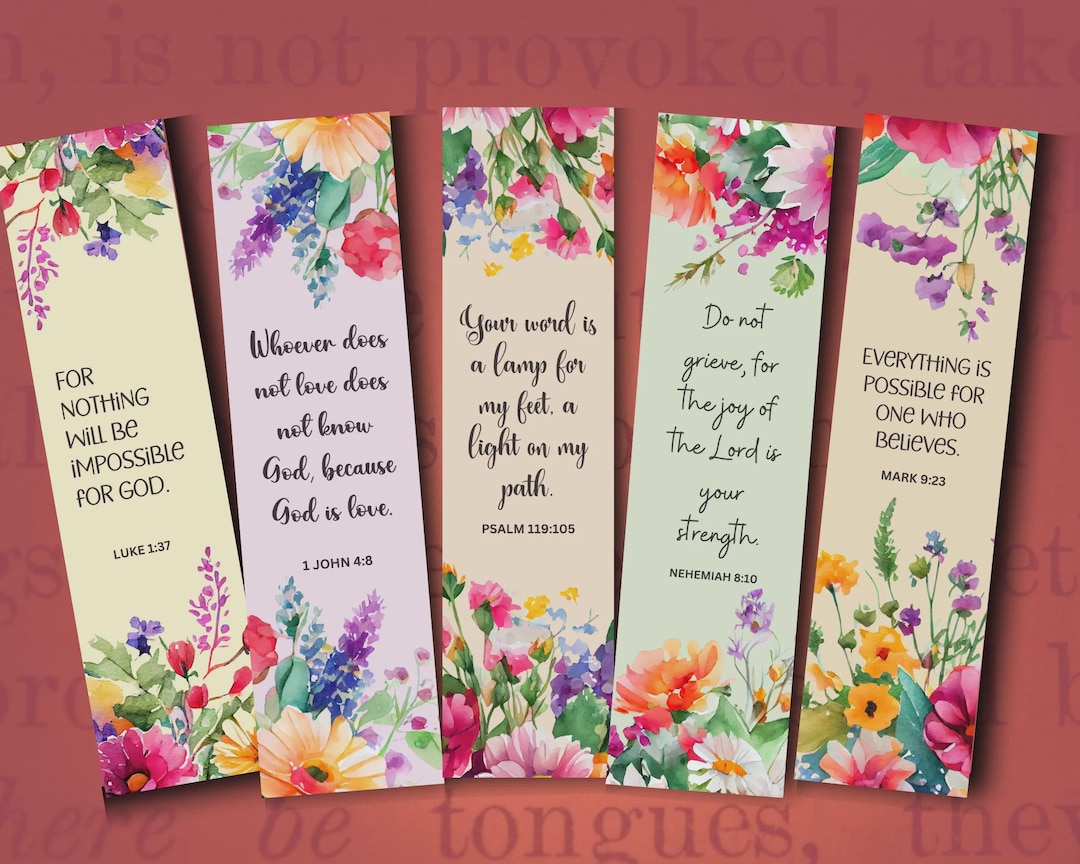 Christian Digital Printable Bookmarks, Chrisitan Digital, Bible ...