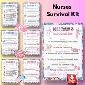Nurse Survival Kit Gift Tag: Candy Thank You (Digital Download)