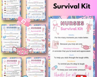 Nurse Survival Kit Gift Tag: Candy Thank You (Digital Download)