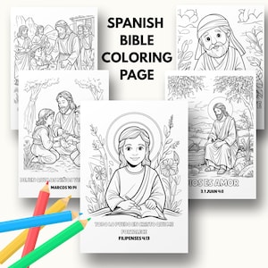 Sunday School Bible Verses En Español | Spanish Bible Verse Coloring Pages for Kids | Printable Christian Coloring Sheets | VBS Activities