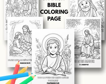 Spanish Bible Verse Coloring Pages for Kids: Sunday School Activity (PDF Download)