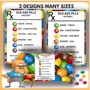 老齢期用薬タグ（印刷可能） - 誕生日プレゼントタグ - すぐにダウンロード