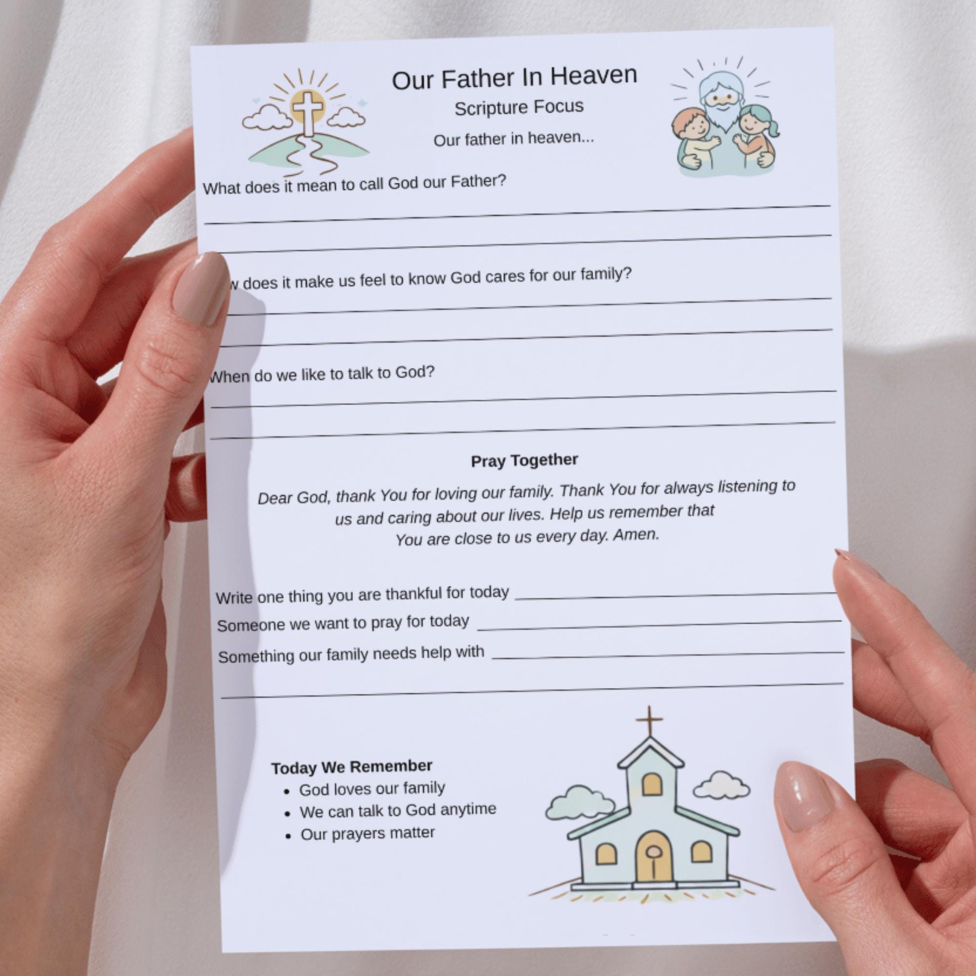 The Lords Prayer Activity, Printable Bible Verse Sunday School Activity ...